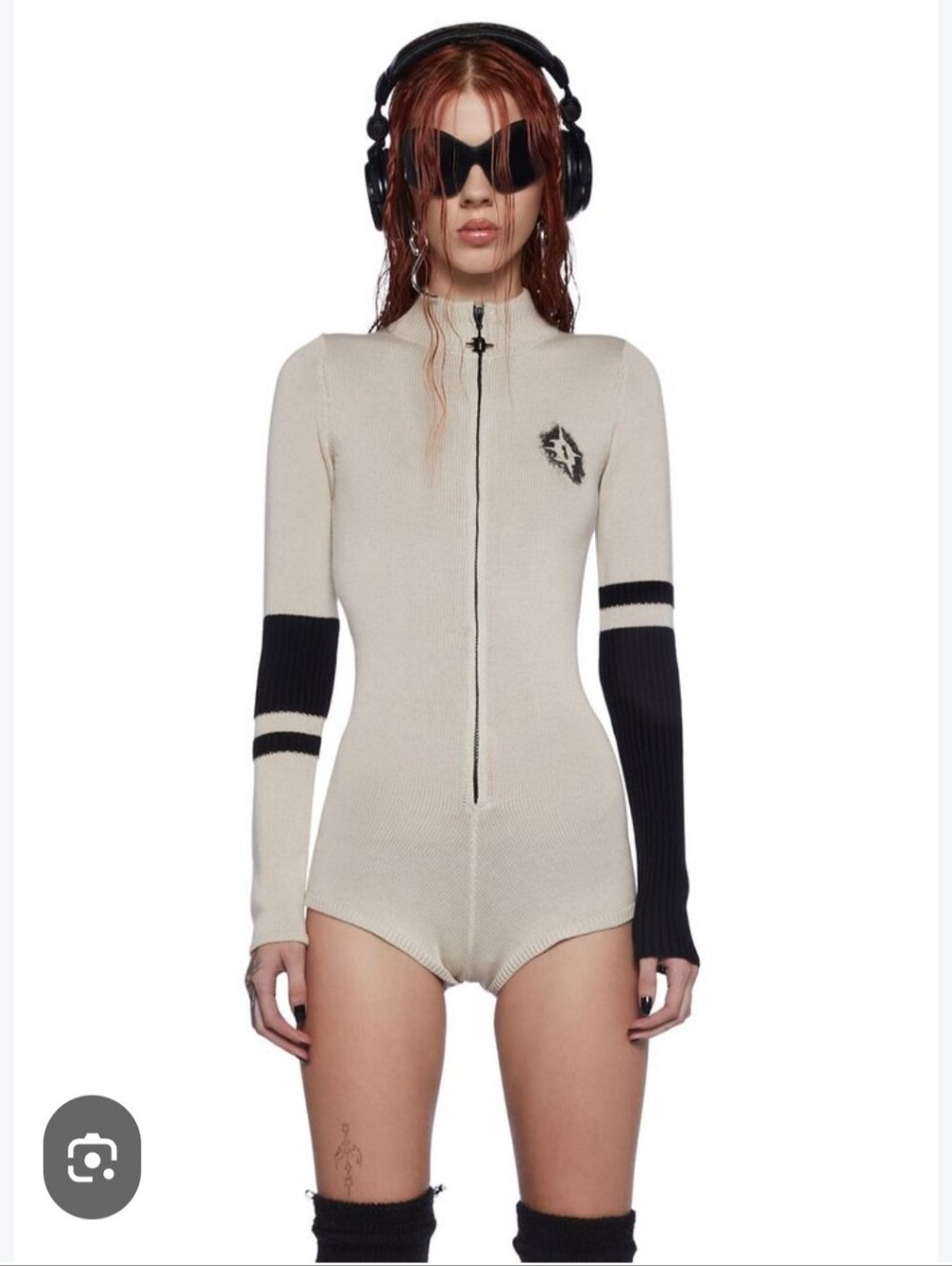 Darker Wavs Long Sleeve Knit Romper